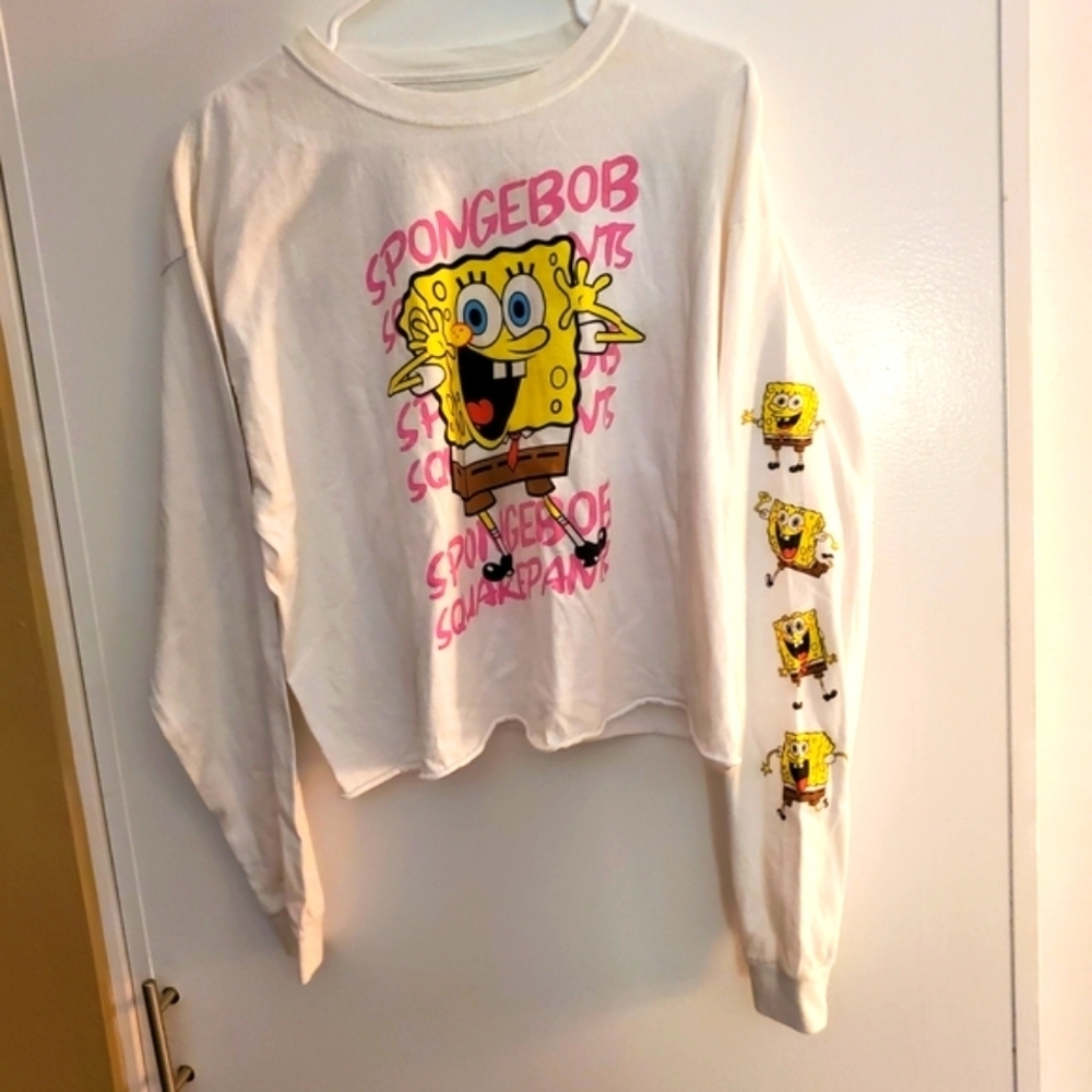 Nickelodeon SpongeBob SquarePants Pink and White Long Sleeve Shirt